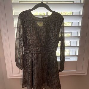 Black metallic girls dress. Perfect for holiday! Size 6-7